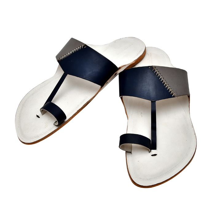 Multi-Colour Handmade Kolhapuri Chappal for Men - image 2